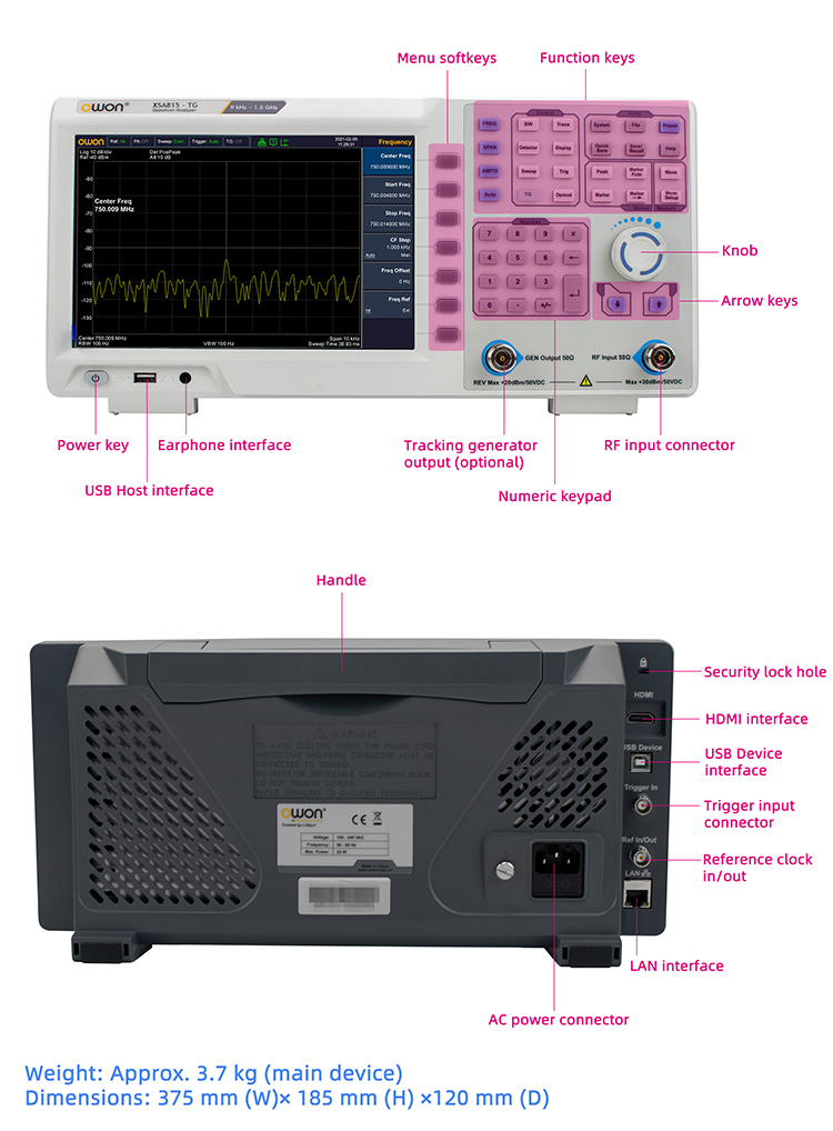 Signal Generator Spectrum Analyzer - Analizador de Espectro Portátil de 9kHz