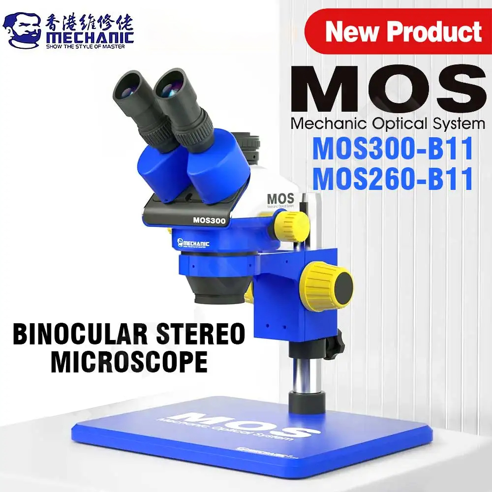 Stereo Trinocular Microscope Pcb - Microscopio estéreo Binocular/trinocular mecánico MOS260-B11/MOS300-B11HD para