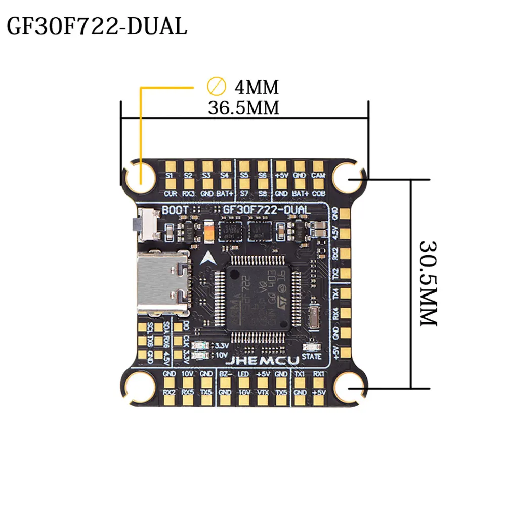 Controlador de vuelo doble Jhe - Fpv Flight Controller F7 Stack 60A reseña y precio
