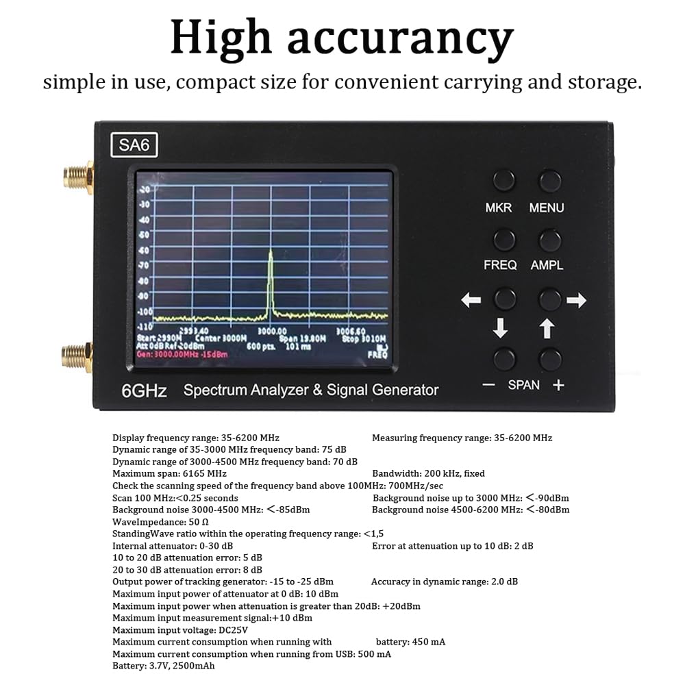 Analizador de Espectro SA6 de  - Signal Generator Spectrum Analyzer reseña y precio