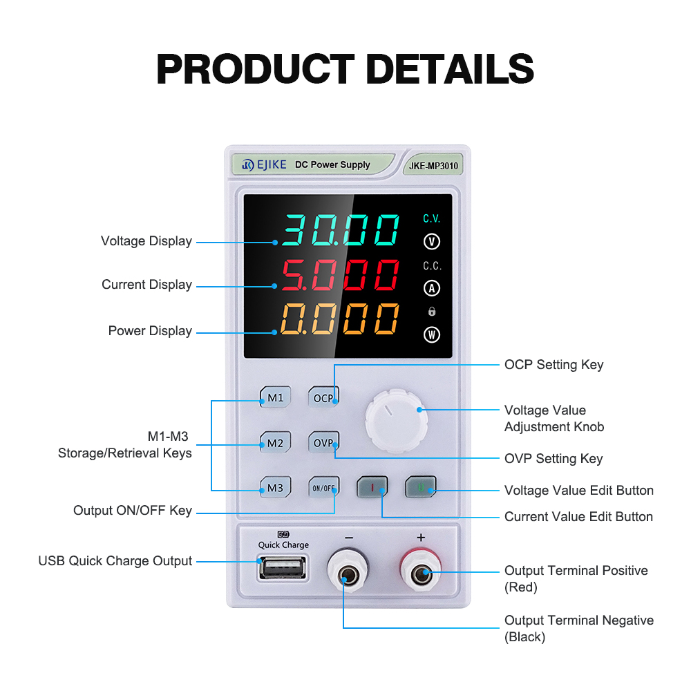 Fuente de Alimentación CC EJIK - Programmable Dc Power Supply 30V 10A reseña y precio